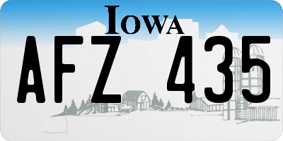 IA license plate AFZ435