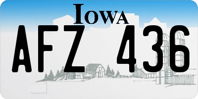 IA license plate AFZ436