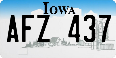 IA license plate AFZ437