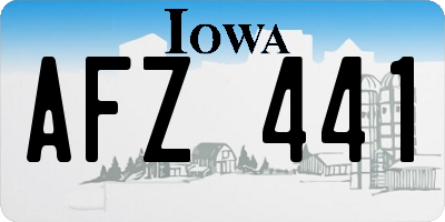 IA license plate AFZ441