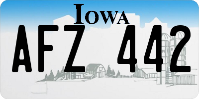 IA license plate AFZ442