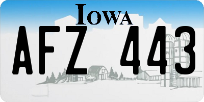 IA license plate AFZ443