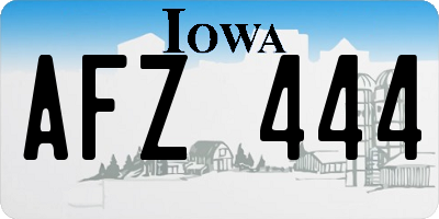 IA license plate AFZ444