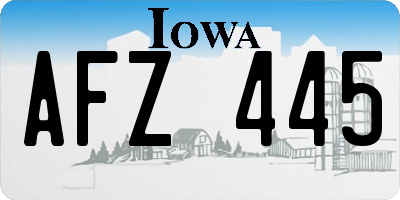 IA license plate AFZ445