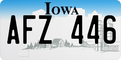 IA license plate AFZ446