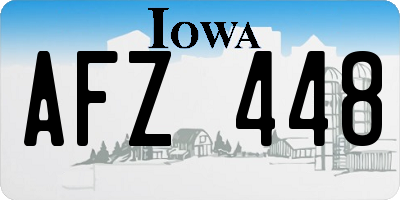 IA license plate AFZ448