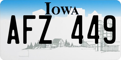 IA license plate AFZ449