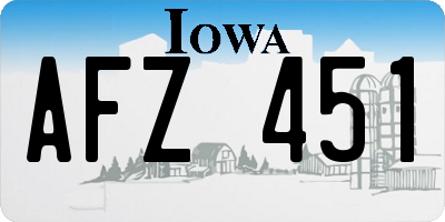IA license plate AFZ451