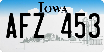 IA license plate AFZ453