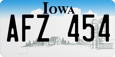 IA license plate AFZ454