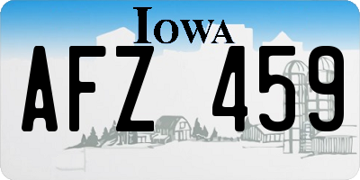 IA license plate AFZ459