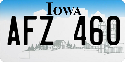 IA license plate AFZ460