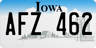 IA license plate AFZ462