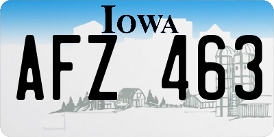 IA license plate AFZ463