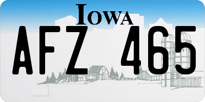 IA license plate AFZ465