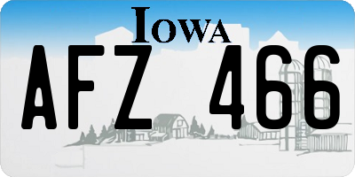 IA license plate AFZ466