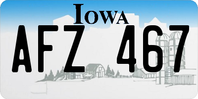 IA license plate AFZ467