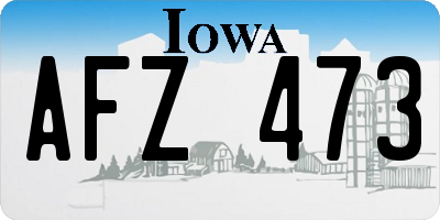 IA license plate AFZ473
