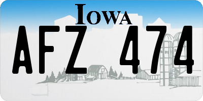 IA license plate AFZ474