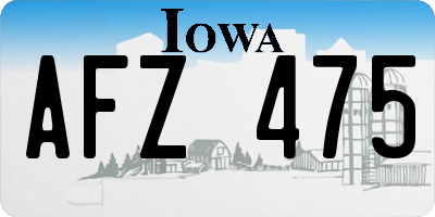 IA license plate AFZ475