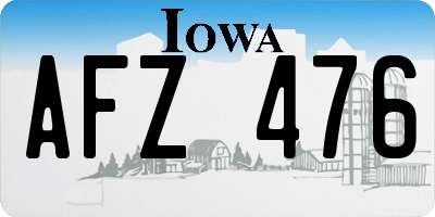 IA license plate AFZ476