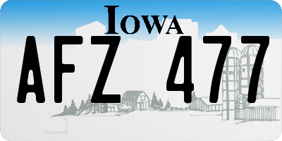 IA license plate AFZ477