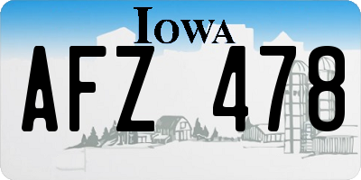 IA license plate AFZ478