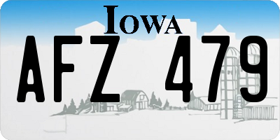 IA license plate AFZ479
