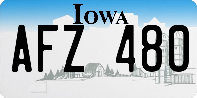 IA license plate AFZ480