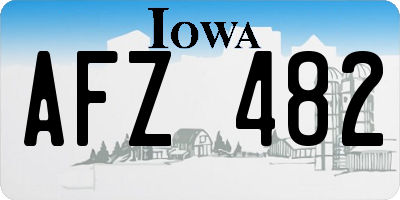 IA license plate AFZ482