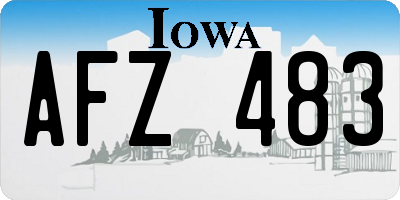 IA license plate AFZ483