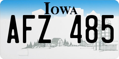 IA license plate AFZ485