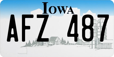 IA license plate AFZ487