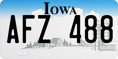 IA license plate AFZ488