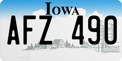 IA license plate AFZ490