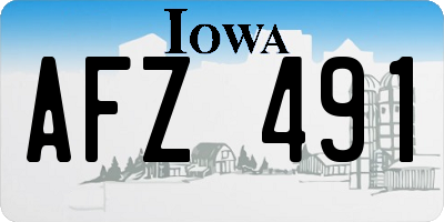 IA license plate AFZ491