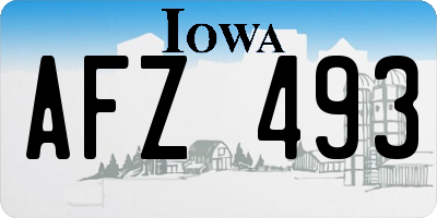 IA license plate AFZ493