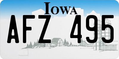 IA license plate AFZ495