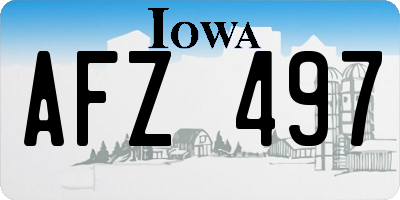 IA license plate AFZ497