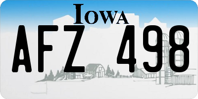 IA license plate AFZ498