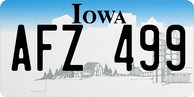 IA license plate AFZ499
