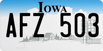 IA license plate AFZ503