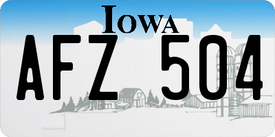 IA license plate AFZ504