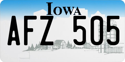IA license plate AFZ505