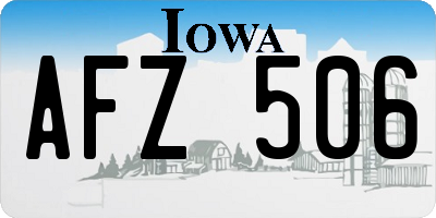 IA license plate AFZ506