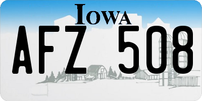 IA license plate AFZ508