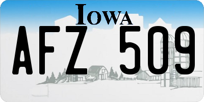 IA license plate AFZ509