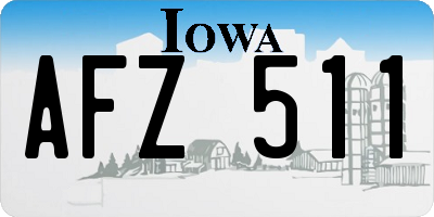 IA license plate AFZ511