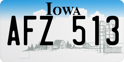 IA license plate AFZ513