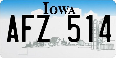 IA license plate AFZ514